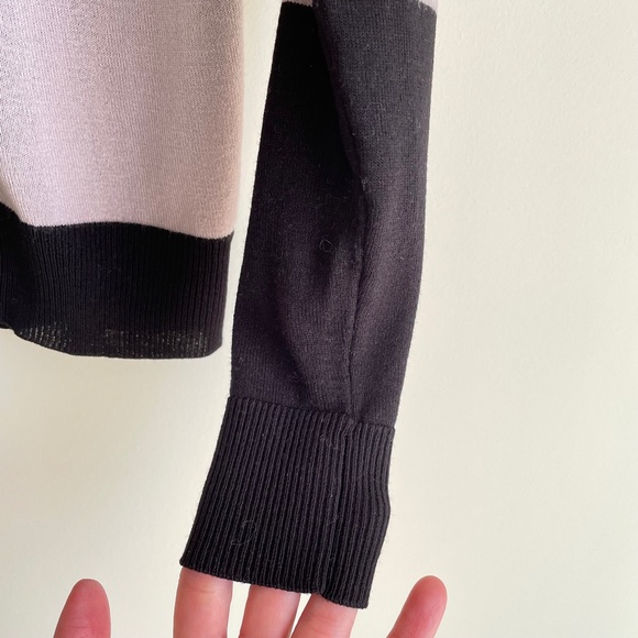 Solar Womens Black Orange Creme Fitted Cardigan Sweater Size S - Picture 9 of 16